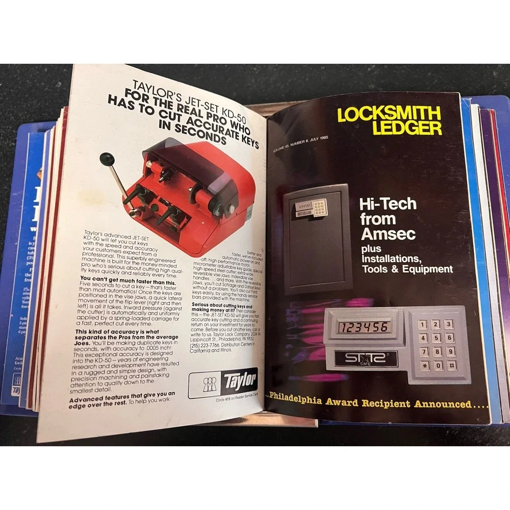 Vtg Locksmith Ledger Magazine Lot (Approx. 1971–1992) – 3 Binders/Files Included